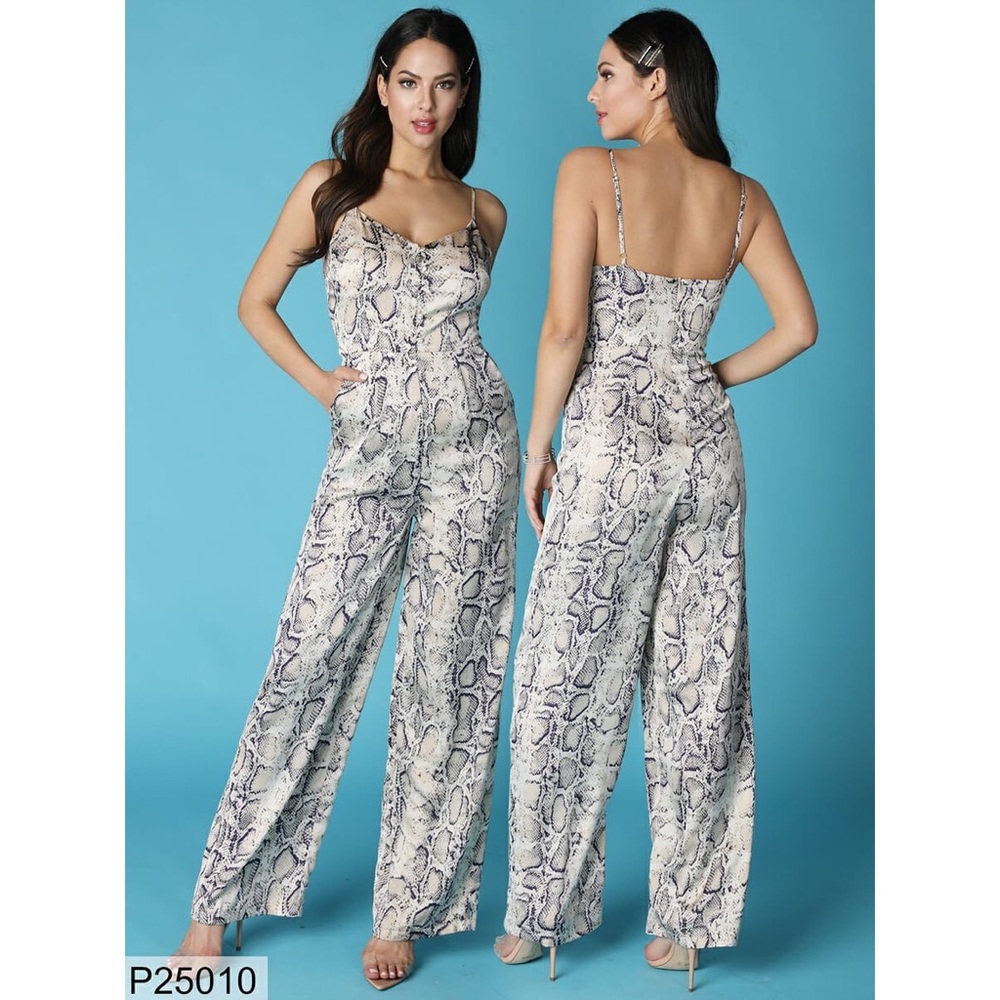 Light grey snakeskin jumpsuit